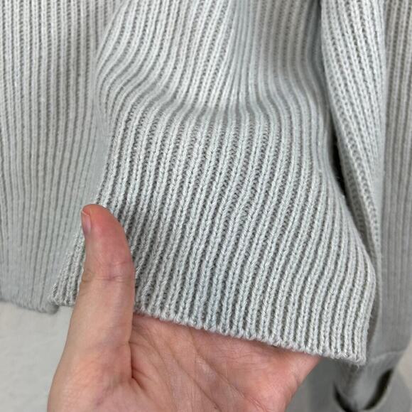 NWT Nasty Gal Roll Neck Puff Sleeve Deep Cuff Jumper in Silver Grey Size Medium - Picture 5 of 8